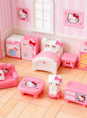 HelloKitty粉色卡通树脂玩具