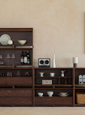 梵几|集木模块组合柜书柜餐边柜电视柜自由组合北美进口黑胡桃
