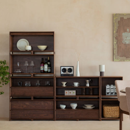 梵几|集木模块组合柜书柜餐边柜电视柜自由组合北美进口黑胡桃