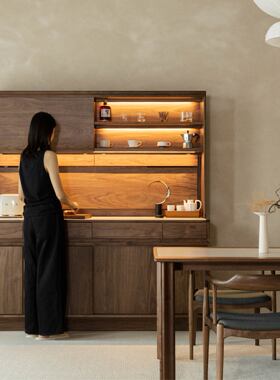 梵几|岛餐边柜实木餐桌边柜靠墙一体小户型储物柜客厅收纳柜