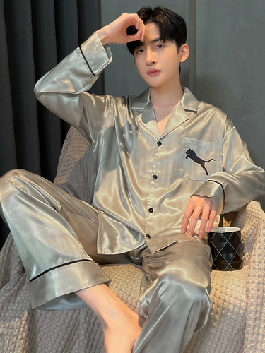 Шелковая пижама, лонгслив, модный кардиган, осенний демисезонный комплект, изысканный стиль, подходит для подростков, 2025 года