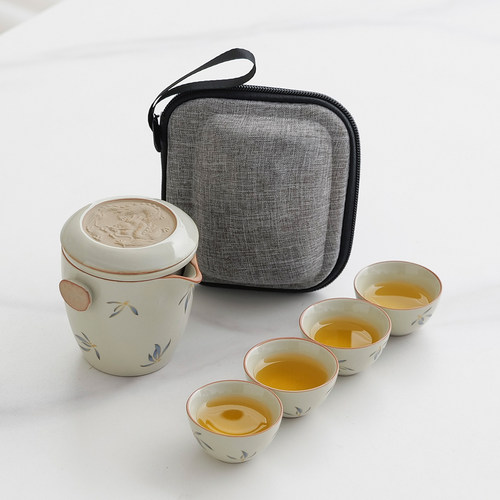 便携式旅行茶具套装一壶四杯