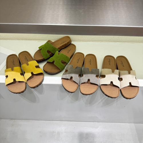 森系复古软木平底勃肯凉拖女2026夏季新外穿舒适百搭H沙滩一字拖