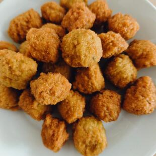 湖北特产油炸丸子新鲜绿豆丸子火锅配料真空包装1斤现做现发