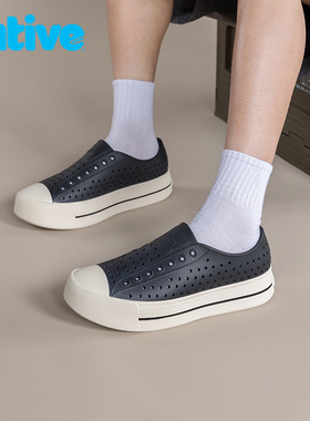 增高鞋native洞洞鞋新款凉鞋黑色男鞋厚底溯溪鞋男士旅游外穿拖鞋