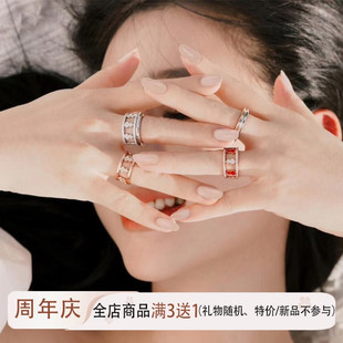 福利！国风福禄小葫芦戒指玫瑰金高级感红色玛瑙食指戒微镶指环戒