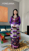 藏装 民族风传统复古 女士西藏服紫色系高贵典雅款