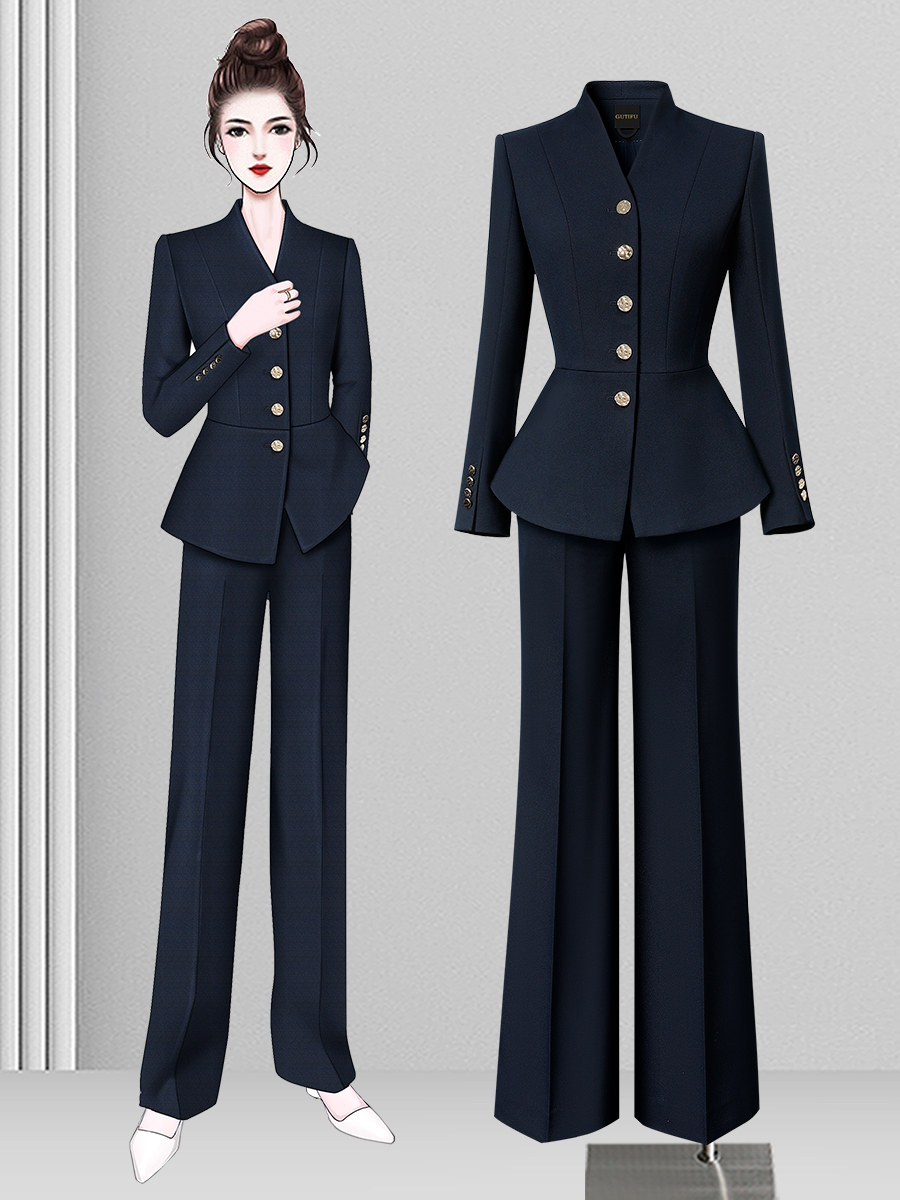 职业西装套装女春秋新款气质干练时尚售楼部珠宝店经理工作服高端