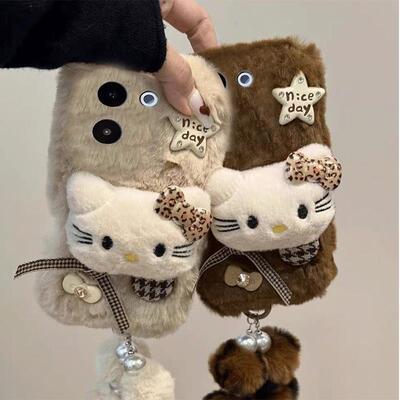 适用vivoY500手机壳Y300pro/Y200i/Y100秋冬Y78+毛绒Y77e卡通Y76s潮Y73s女款Y70s卡通可爱Y5s全包V2506A可爱