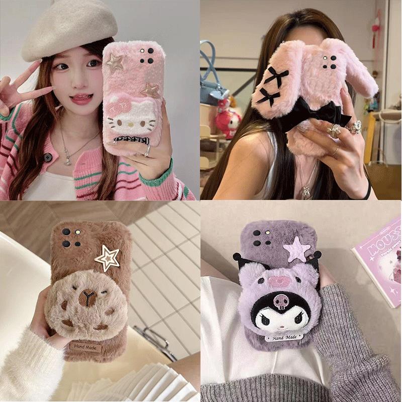适用realme真我V23手机壳V13/V11/Q3pro毛绒Q3i秋冬Q3卡通Gt大师探索版女款Gt大师版全包Gtneo3潮Gtneo2t可爱