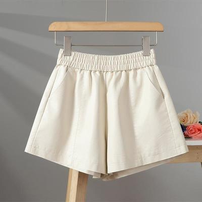 靴裤PU软皮短裤女2024秋立