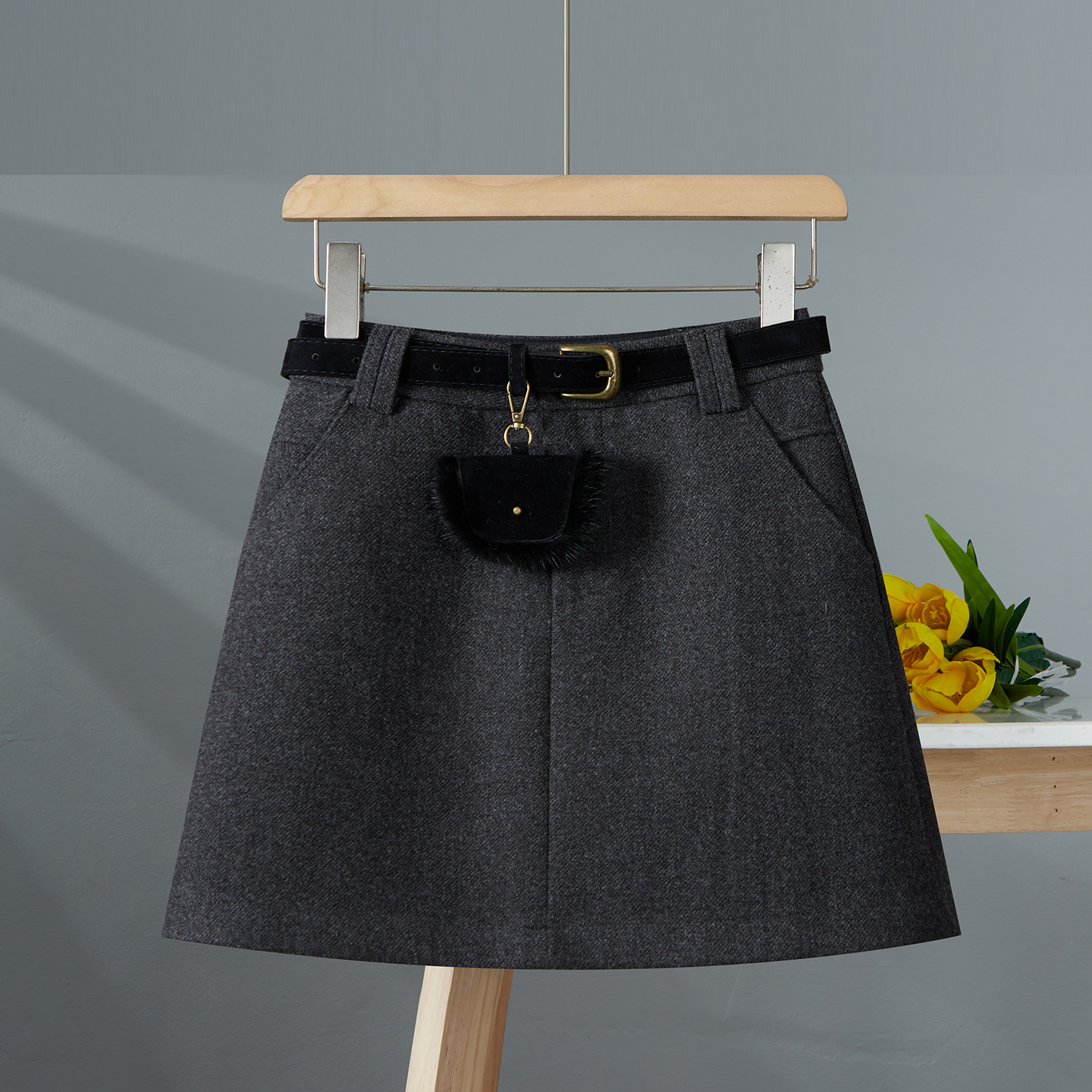 短裙毛呢半身裙女2025秋冬季