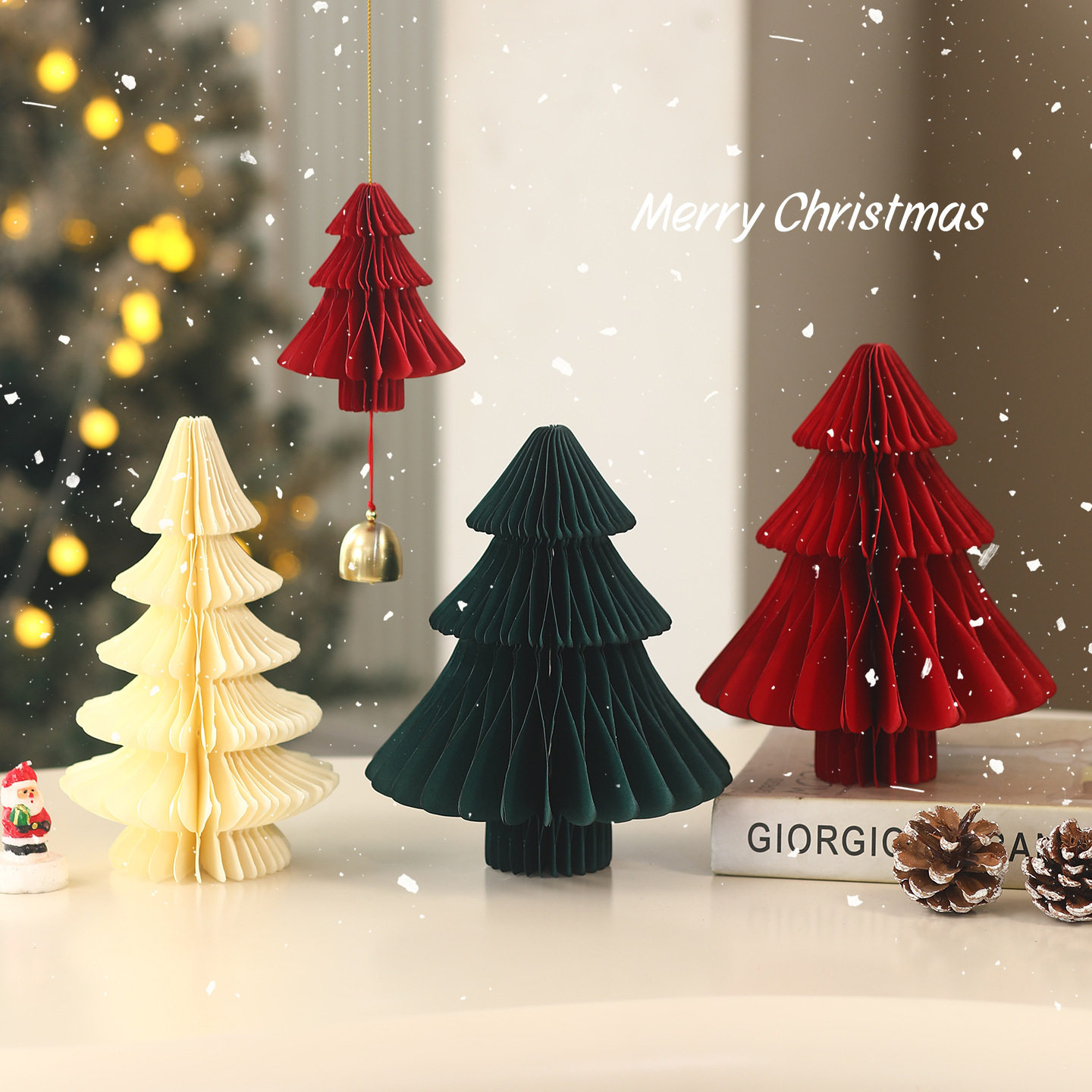 圣诞节装饰品立体蜂窝纸质折叠小圣诞树桌面摆件橱窗氛围场景布置,商务/设计服务,礼品/工艺品/饰品设计,淘宝优惠券,粉丝福利购,淘宝优惠卷