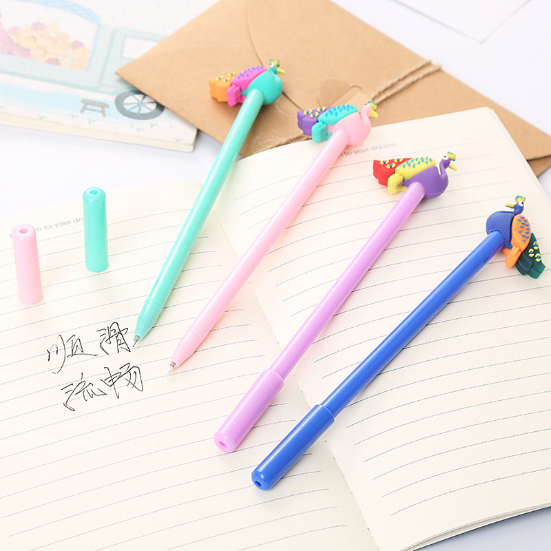 可爱孔雀中性笔 创意卡通学生水笔 办公文具学习用品加工定制
