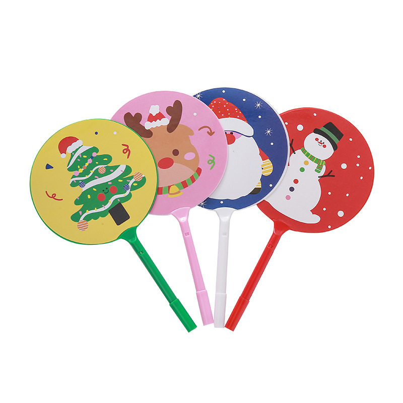 创意圣诞扇子笔可爱节日奖品礼物圣诞圆珠笔小清新学生文具中油笔