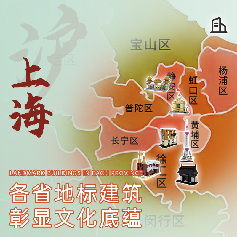 严选卡通IP上海外滩地标图片