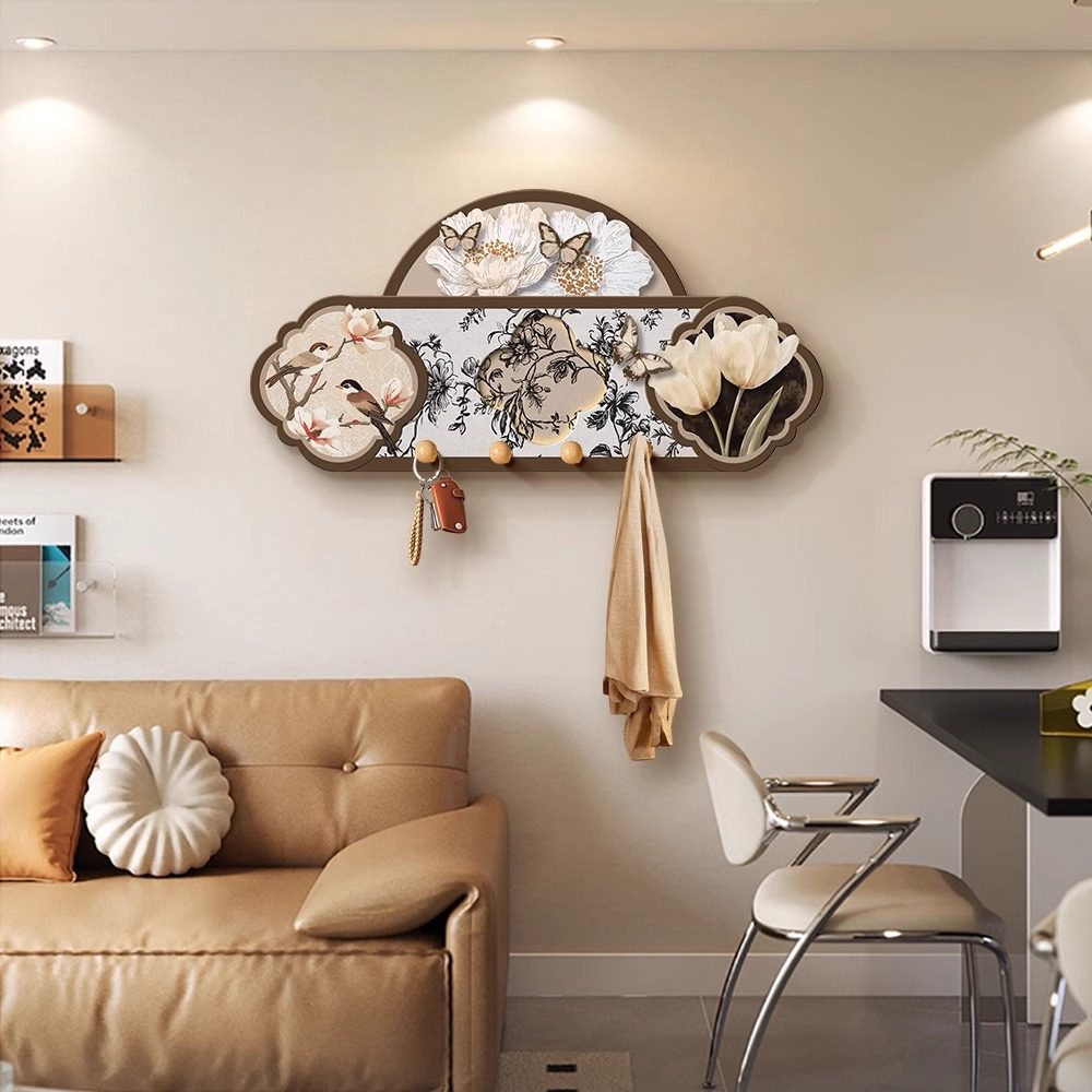 中古风洞洞板收纳挂衣架