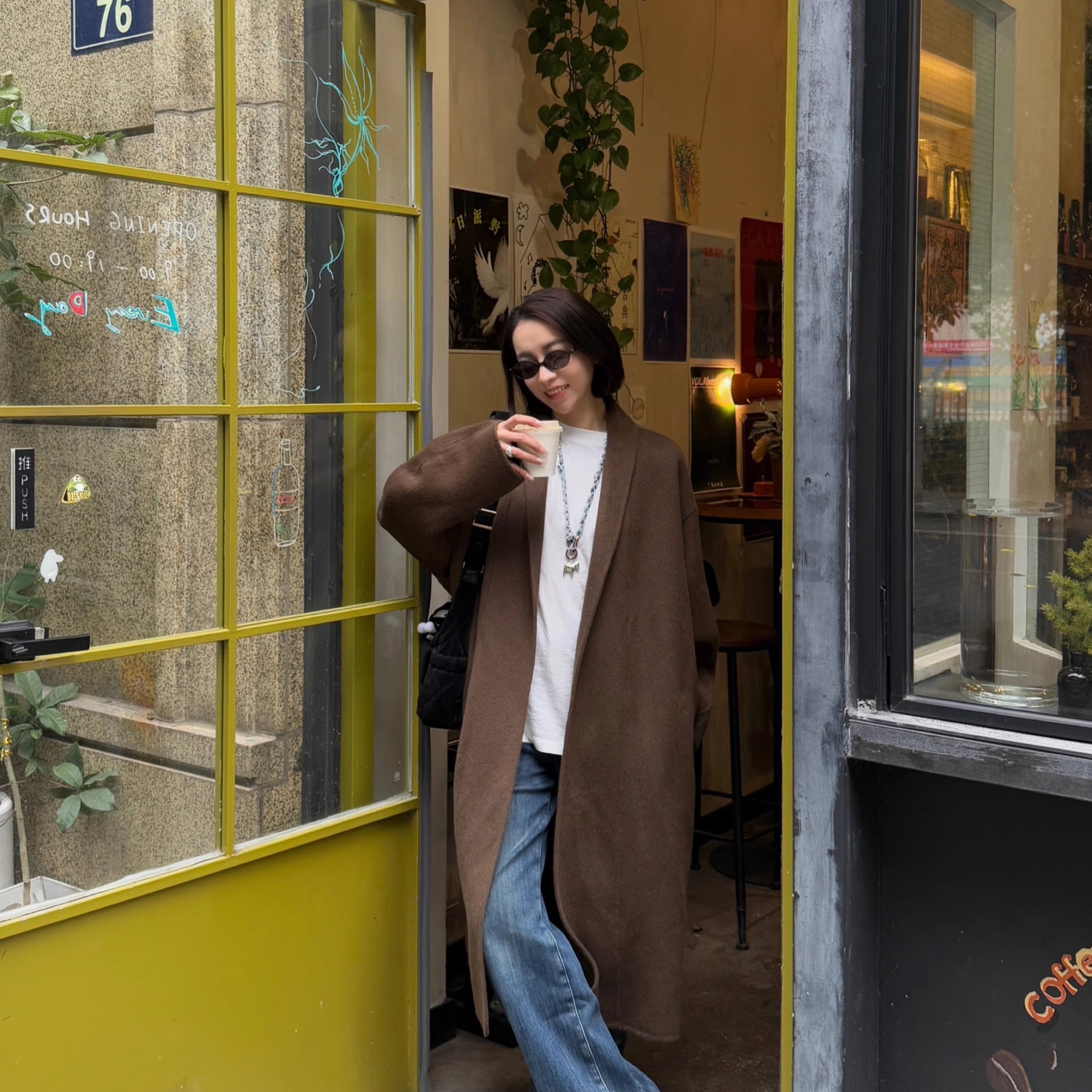 中长款骆驼绒大衣外套双面尼气质