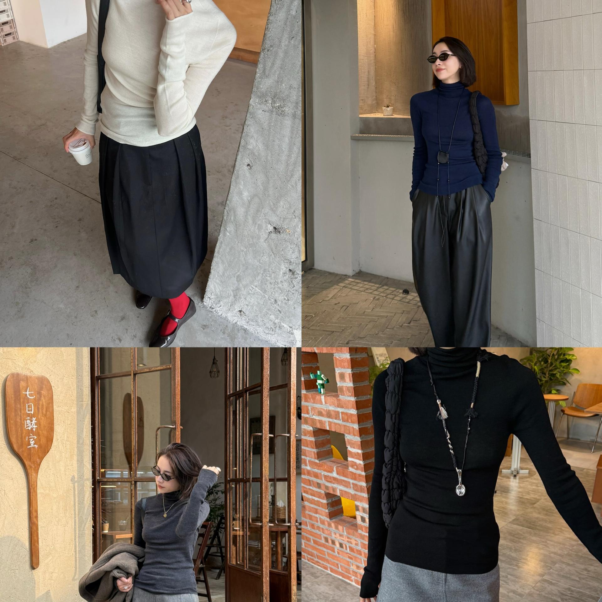 超细美利诺可机洗高领针织打底