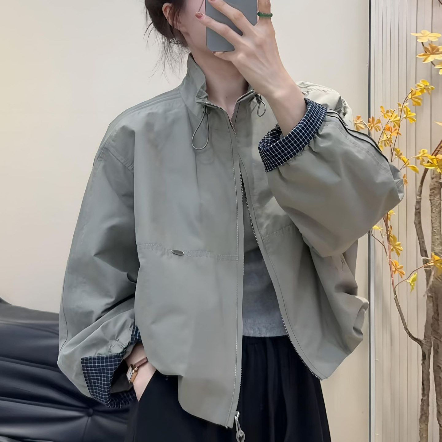 韩系外套女款秋2025新款立领冲锋衣休闲夹克小个子棒球服短款风衣