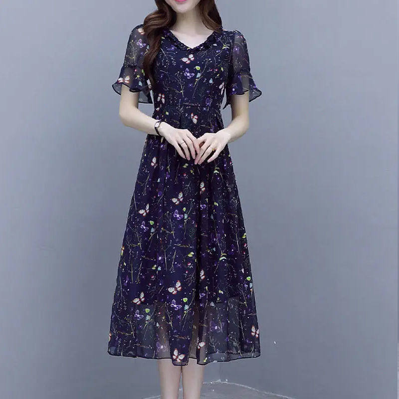 碎花雪纺连衣裙流行女装2026夏季新款气质韩版显瘦很仙的夏款裙子