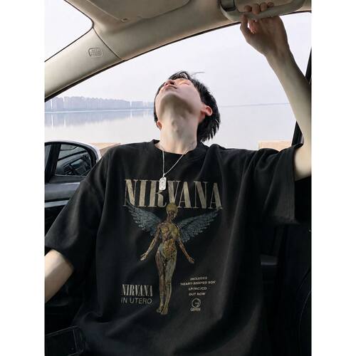 索罗娜凉感美式复古高街男T恤