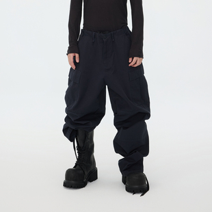 长裤 Cargo廓形抽绳多口袋宽松阔腿拖地水洗棉制工装 25FW ASTT