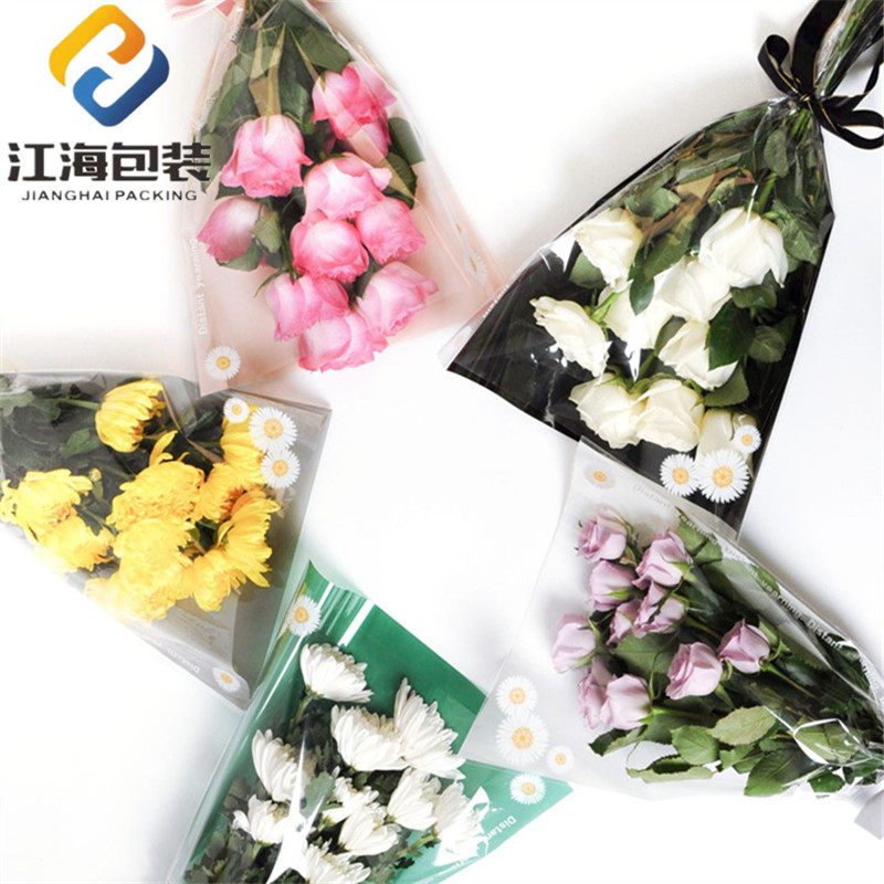 清明节鲜花包装多支袋 花艺包花纸大玫瑰花束便利袋 菊花袋塑料袋