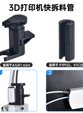 BIQU Panda PTFree 快拆料管P1S升级A1/X1打印头DIY配件适用拓竹