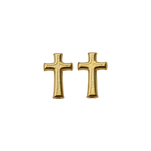 十字双通镀银镀金保色1.5cm手工串珠念珠配件意大利进口意卡米诺