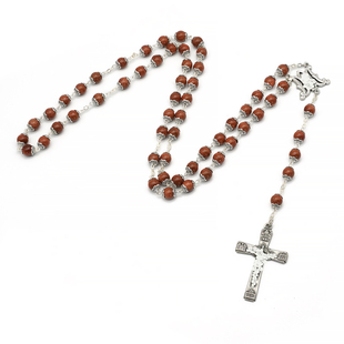 玫瑰念珠8mm金沙石珠罗马四大殿意大利进口配件意卡米诺男女款