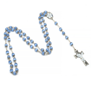 玫瑰念珠8mm原创蓝色粉色猫眼石意大利进口配件意卡米诺男女款