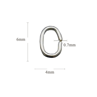 开口环椭圆形金色银色0.7x4x5mmDIY手工念珠配件连接环串珠