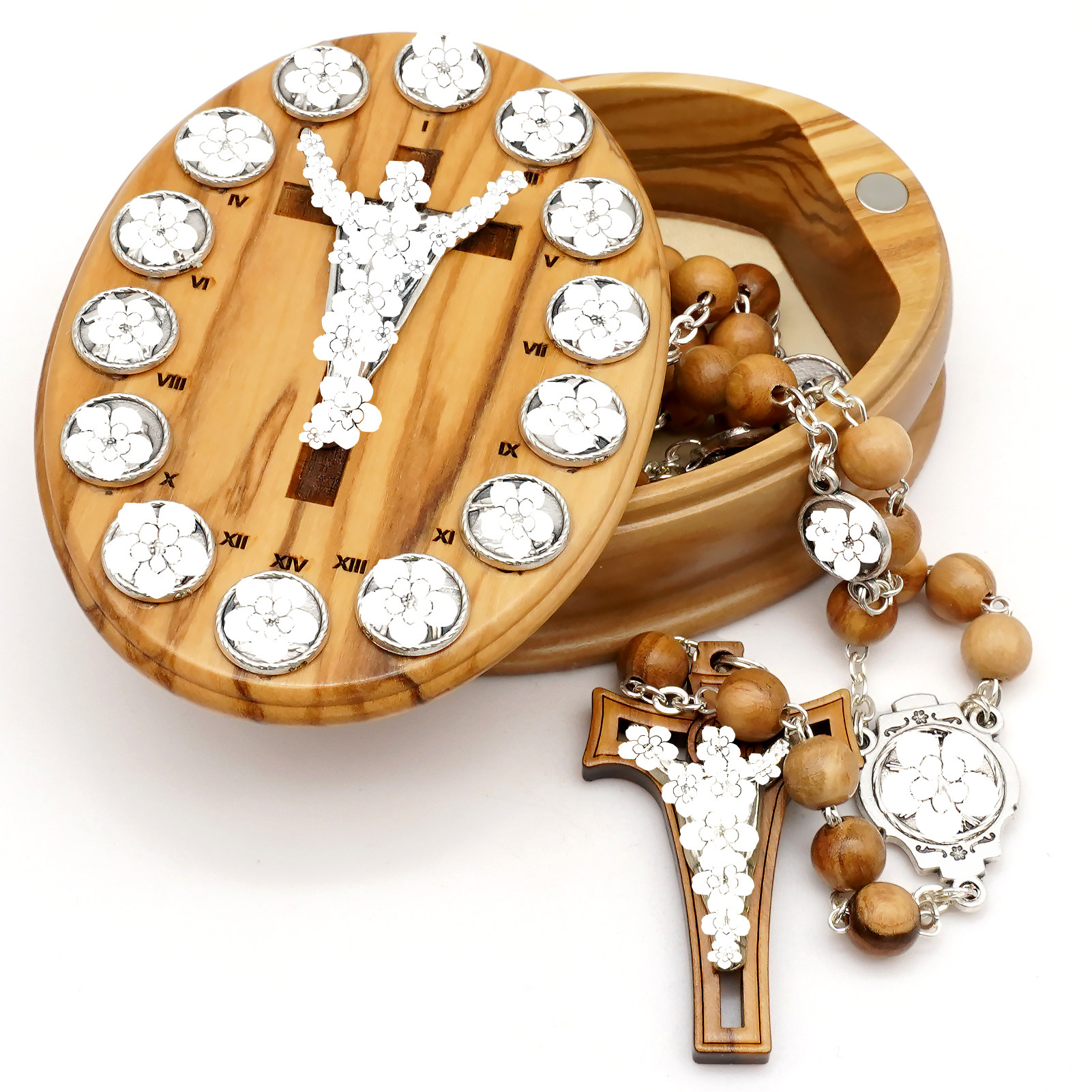 7.5mm橄榄木14处手工木意大利进口意卡米诺男女同款橄榄木储存盒