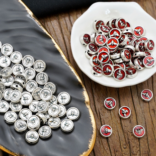 鸽子双通串珠合金镀银珐琅珠玫瑰念珠配件意大利进口意卡米诺