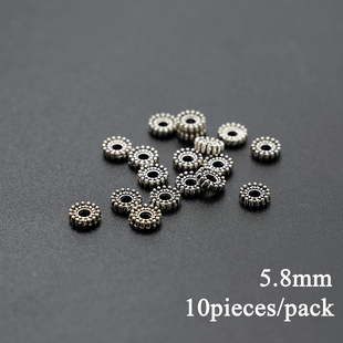 DIY隔片雪花齿轮银色5.8mm孔径2mm意卡米诺连结手工串珠念珠配件