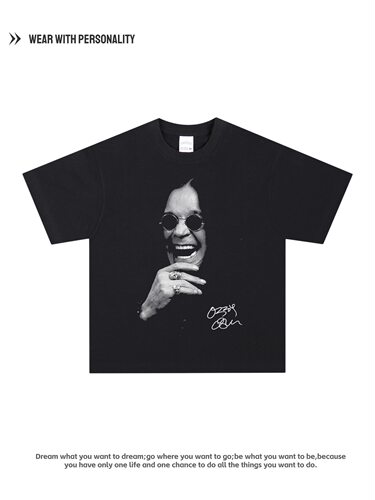 Ozzy Osbourne奥兹奥斯本街头摇滚歌手美式复古宽松纯棉短袖T恤男