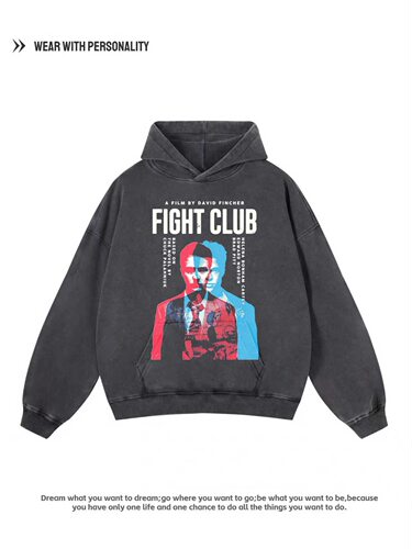 搏击俱乐部Fight Club电影数码印花连帽卫衣男女oversize宽松外套