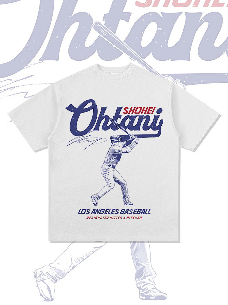 日系复古棒球Shohei Ohtani印花短袖T恤男vintage潮牌宽松半袖ins