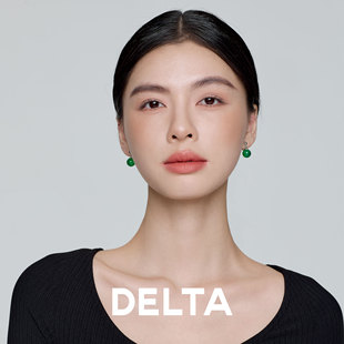 DELTA红绿玛瑙耳钉s925银耳环女无耳洞耳夹新中式 气质高级感耳饰