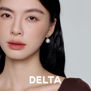 DELTA澳白珍珠耳钉s925银耳环无耳洞耳夹女简约百搭气质轻奢耳饰