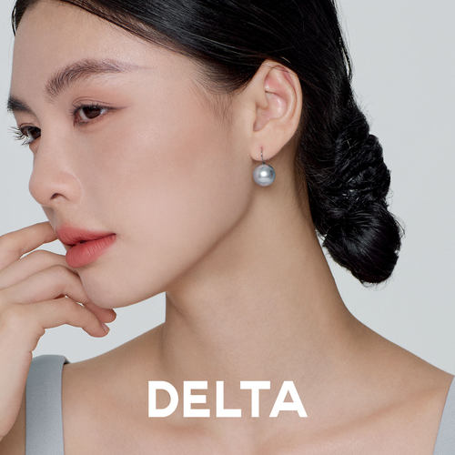 DELTA简约气质蓝珍珠纯银耳饰