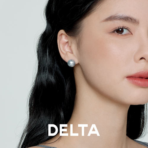 DELTA蓝玫瑰珍珠耳钉浪漫优雅