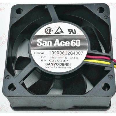 三洋 San Ace60 109R0612G4D07 12V 0.24A 6025 电源散热风扇