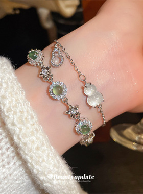 精致简约锆石花朵手链女复古小众高级感手环时尚气质轻奢百搭手饰