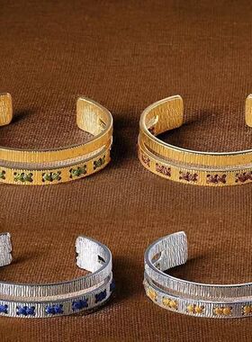 彩色穿线双层手镯四色个性女高级