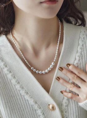 mm7mm淡水珍珠高亮精挑珍珠项链