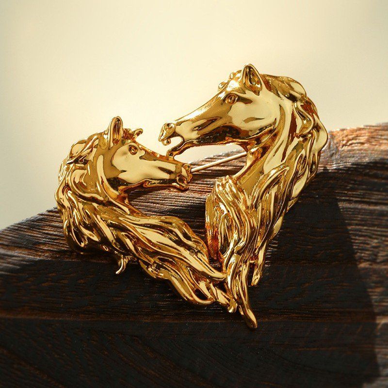 复古爱心马头胸针男女高级感中