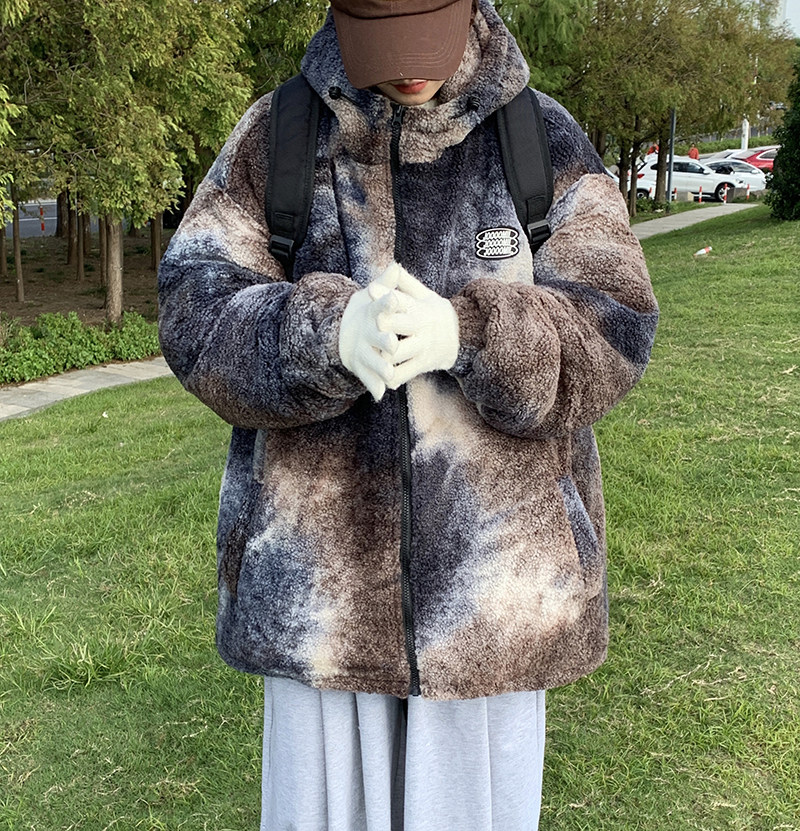冬新款学生情侣棉服棉衣羊羔毛加厚夹棉扎染213-1p138控158my16,男装棉衣,星座213-1