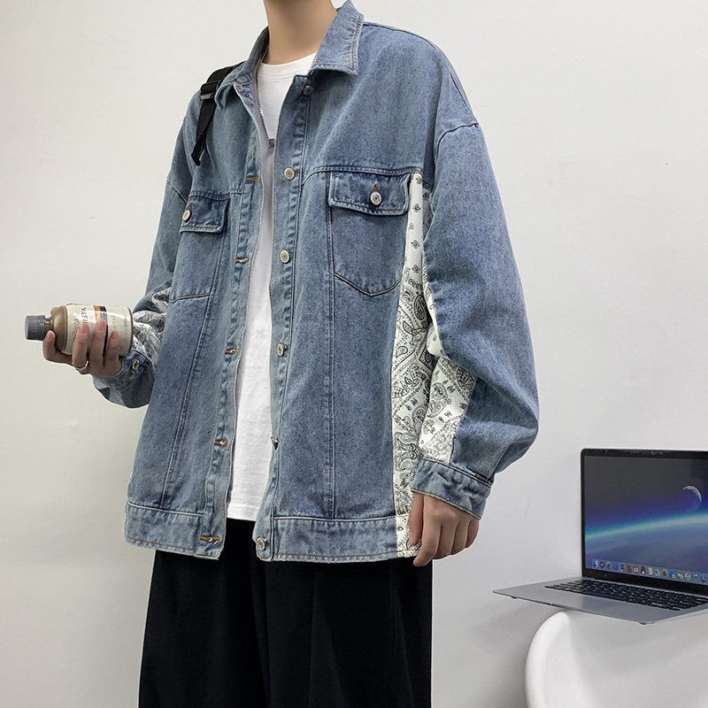 21新款情侣腰果花拼接牛仔夹克213-1p75控88精品做工jk08有货,男装夹克,星座213-1